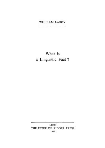 What is a linguistic fact?
