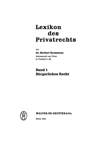 Lexikon des Privatrechts