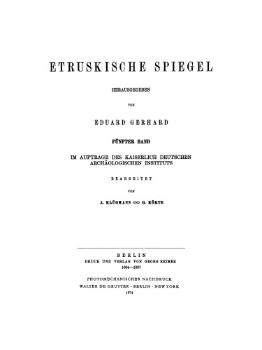 Etruskische Spiegel: Band 5