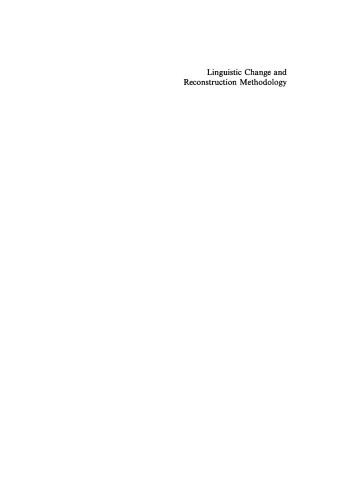 Linguistic Change and Reconstruction Methodology