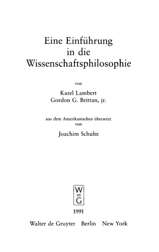 Eine Einführung in die Wissenschaftsphilosophie