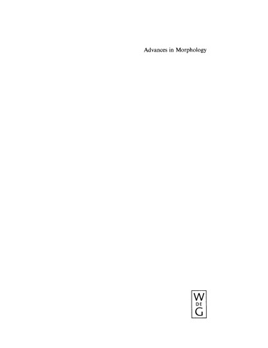 Advances in Morphology