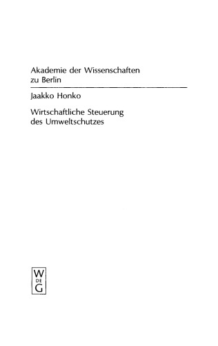 Wirtschaftliche Steuerung des Umweltschutzes: Überlegungen aus finnischer Sicht