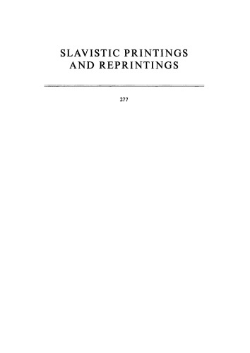 Slavic Forum: Essays in Linguistics and Literature