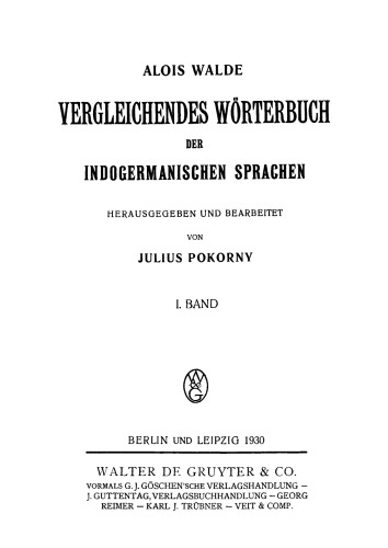 Vergleichendes Wörterbuch der indogermanischen Sprachen
