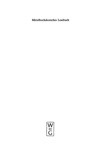 Mittelhochdeutsches Lesebuch