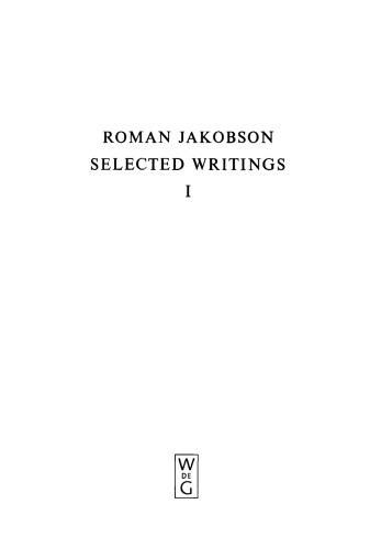 Selected Writings: Volume I Phonological Studies
