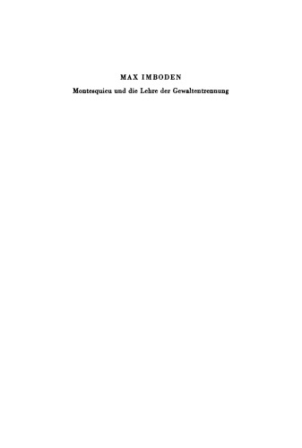 Montesquieu und die Lehre der Gewaltentrennung