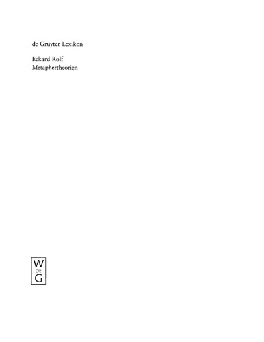 Metaphertheorien: Typologie - Darstellung - Bibliographie