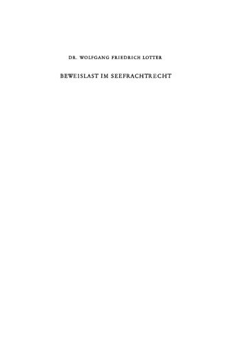 Beweislast im Seefrachtrecht