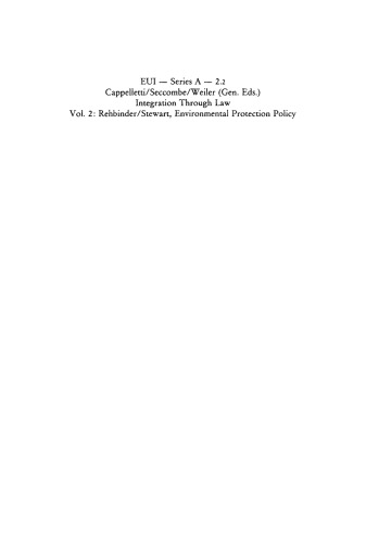 Integration Through Law: Vol 2 Environmental Protection Policy