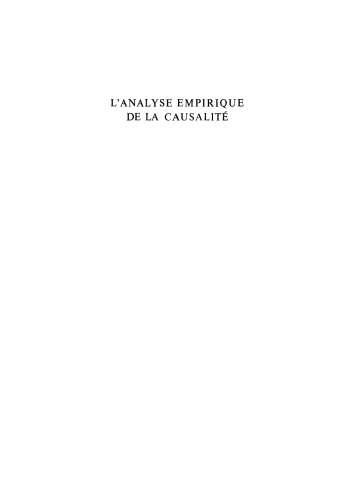L’analyse empirique de la causalité
