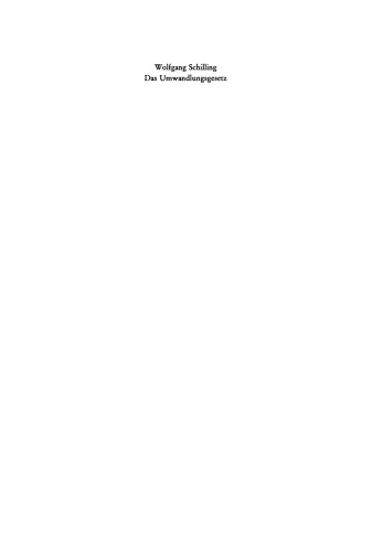 Umwandlungsgesetz: Kommentar