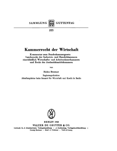 Kammerrecht der Wirtschaft