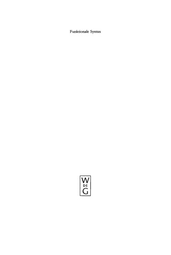 Funktionale Syntax: Die pragmatische Perspektive