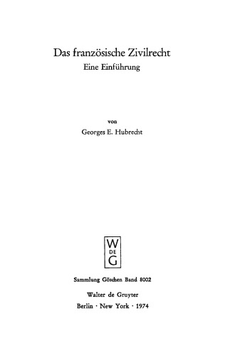 Das französische Zivilrecht