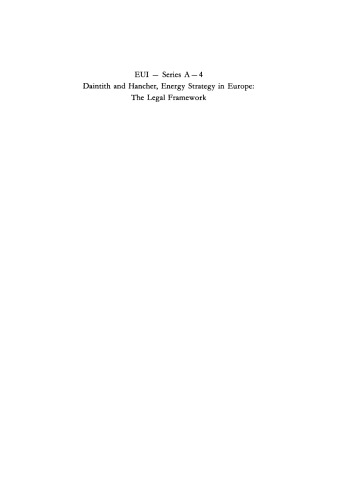Energy Strategy in Europe: The Legal Framework
