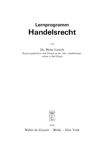 Lernprogramm Handelsrecht