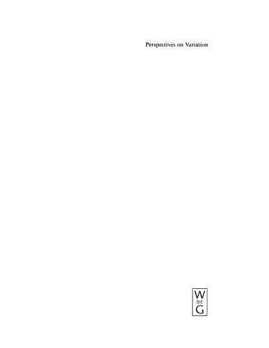 Perspectives on Variation: Sociolinguistic, Historical, Comparative