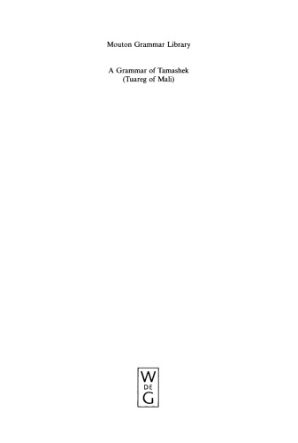 A Grammar of Tamashek (Tuareg of Mali)