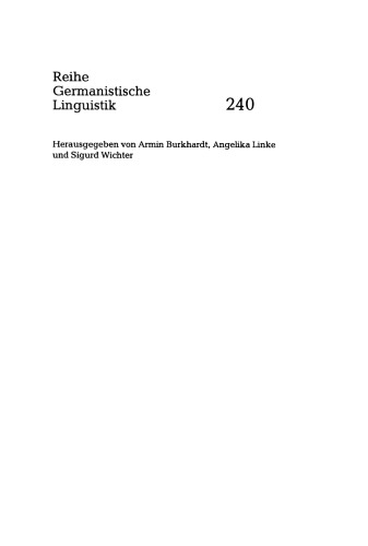 Germanistische Linguistik: Konturen eines Faches