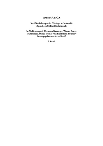 Bibliographie zur Mundartforschung in Baden-Württemberg, Vorarlberg und Liechtenstein
