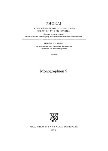 Monographien: 18 Siedlungspfälzisch im Kreis Waterloo, Ontario, Kanada