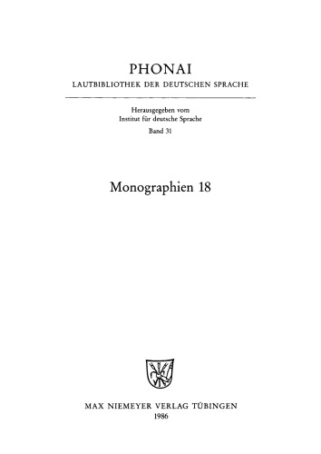 Monographien. 31 Fersental: (Val Fèrsina bei Trient/Oberitalien). Untersuchung einer Sprachinselmundart