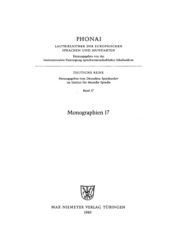 Monographien: 27 Segmentierung und Hervorhebung in gesprochener deutscher Standardsprache. Analyse eines Fernseh-Polylogs