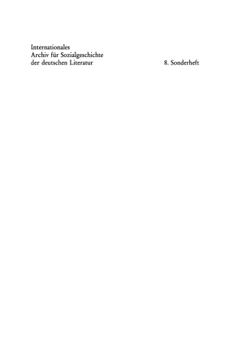 Literatur, Politik und soziale Prozesse: Studien zur deutschen Literatur von der Aufklärung bis zur Weimarer Republik