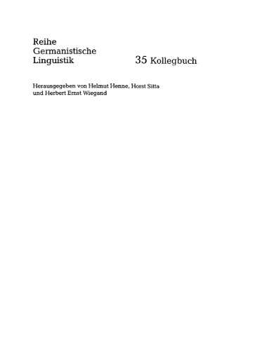 Einführung in die Dependenzgrammatik