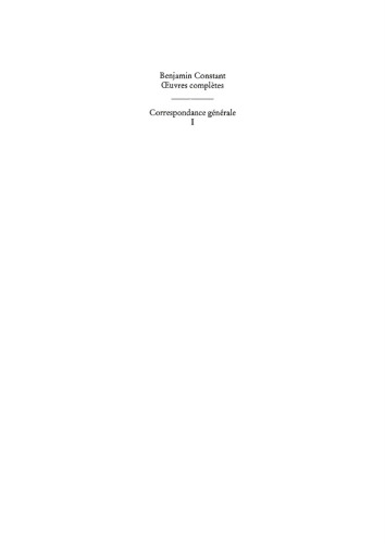 Œuvres complètes: I Correspondance 1774–1792