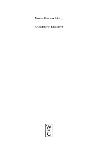 A Grammar of Lavukaleve
