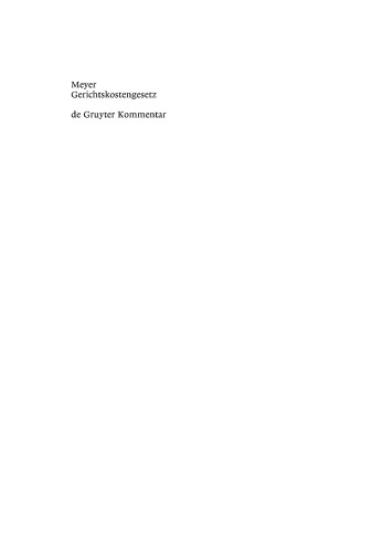 Gerichtskostengesetz: Kommentar