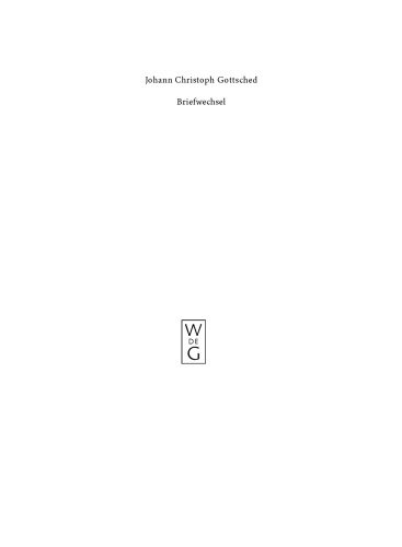 Briefwechsel: Band 1 1722–1730