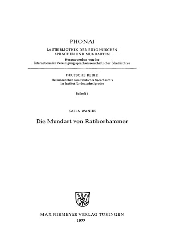 Die Mundart von Ratiborhammer