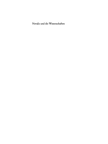 Novalis und die Wissenschaften