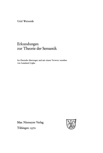 Erkundungen zur Theorie der Semantik