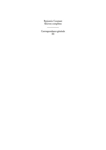 Œuvres complètes: III Correspondance 1795–1799