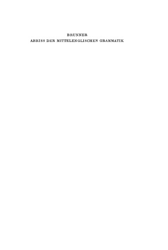 Abriß der mittelenglischen Grammatik