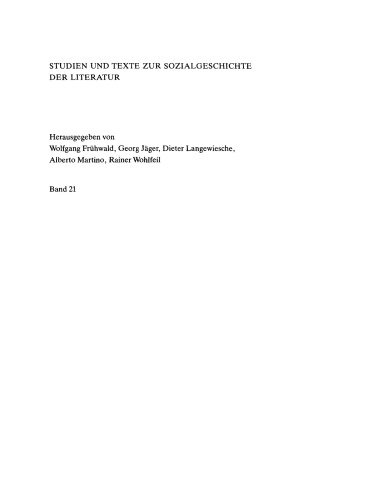 Zur theoretischen Grundlegung einer Sozialgeschichte der Literatur: Ein struktural-funktionaler Entwurf