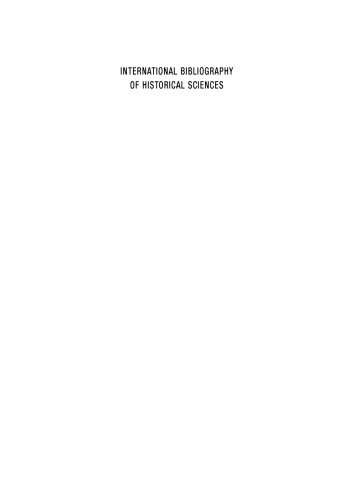 International Bibliography of Historical Sciences: Band 69 2000