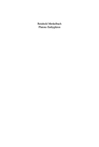 Platons Euthyphron: Griechisch und deutsch