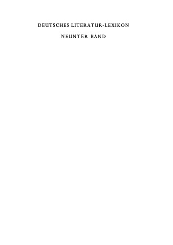 Deutsches Literatur-Lexikon: Band 9 Kober - Lucidarius