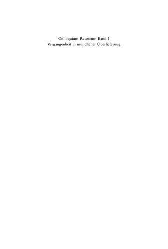 Vergangenheit in mündlicher Überlieferung