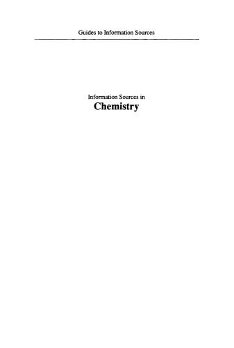 Information Sources in Chemistry
