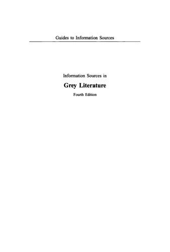 Information Sources in Grey Literature