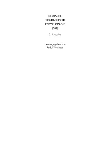Deutsche Biographische Enzyklopädie (DBE): Band 11 Nachträge / Personenregister