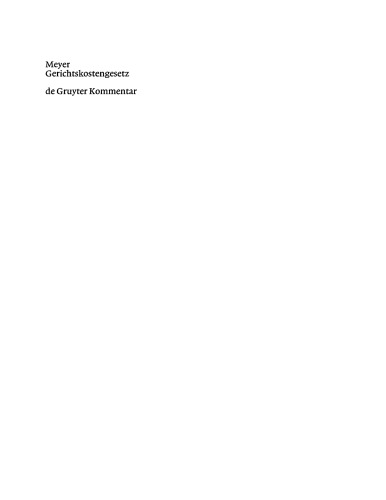 Gerichtskostengesetz: Kommentar