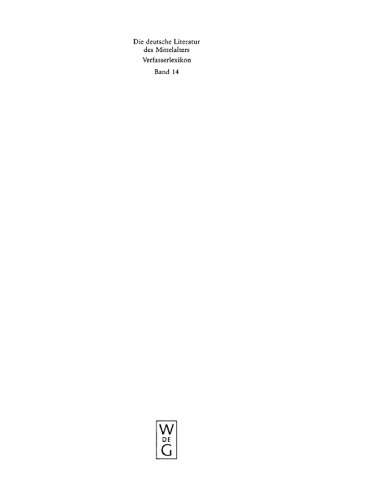Die deutsche Literatur des Mittelalters: Band 14 Register III